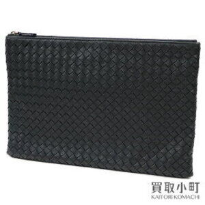 Bottega Veneta Nero Black Intrecciato Document Pouch Clutch Bag BV